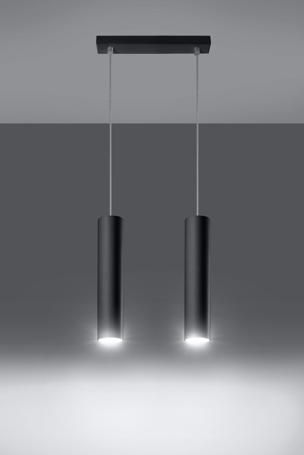 Suspension LED Aigostar noire LOOPEZ 2xGU10, corps en aluminium, 220-240V, IP20, CE RoHS