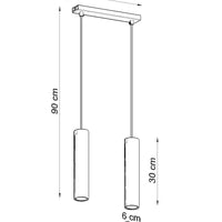 Suspension LED Aigostar noire LOOPEZ 2xGU10, corps en aluminium, 220-240V, IP20, CE RoHS