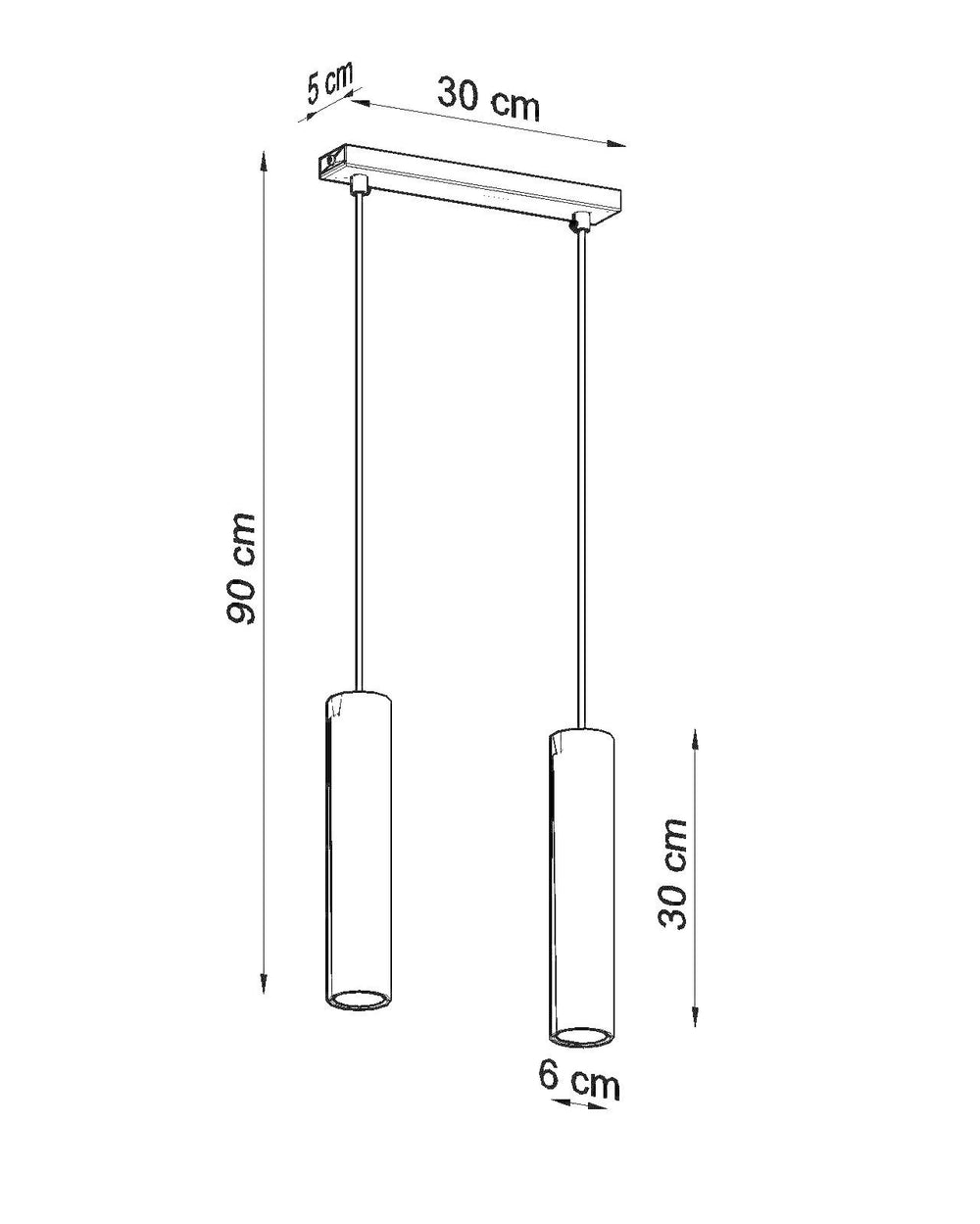 Suspension LED Aigostar noire LOOPEZ 2xGU10, corps en aluminium, 220-240V, IP20, CE RoHS
