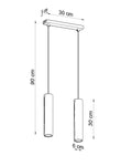 Suspension LED Aigostar noire LOOPEZ 2xGU10, corps en aluminium, 220-240V, IP20, CE RoHS