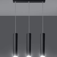 Suspension LED Aigostar Noir LOOPEZ, 3 douilles GU10, IP20, boîtier en aluminium, certifié CE RoHS