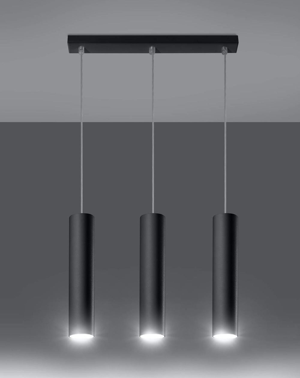 Suspension LED Aigostar Noir LOOPEZ, 3 douilles GU10, IP20, boîtier en aluminium, certifié CE RoHS