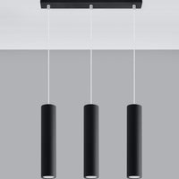 Suspension LED Aigostar Noir LOOPEZ, 3 douilles GU10, IP20, boîtier en aluminium, certifié CE RoHS