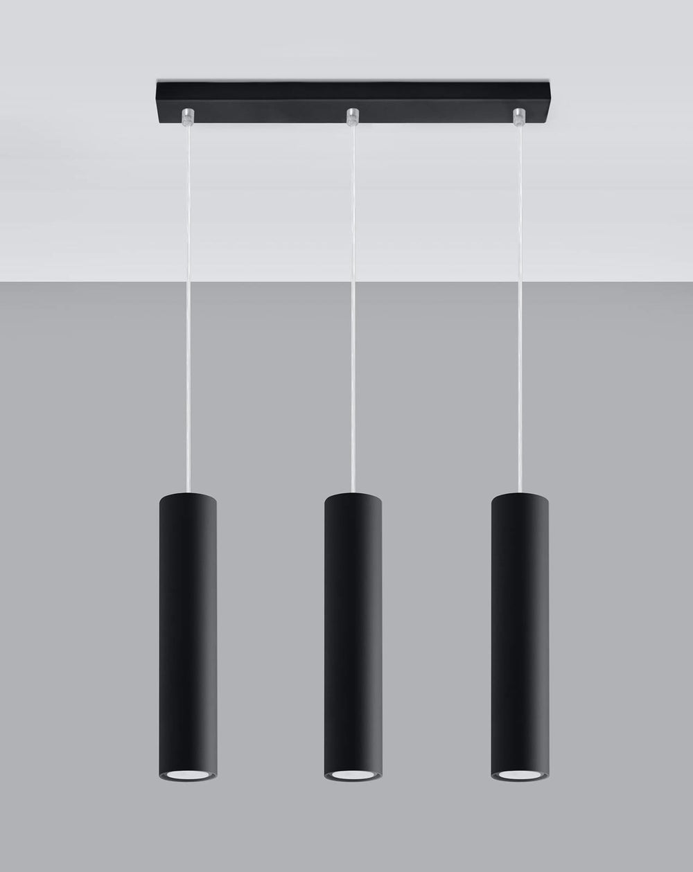 Suspension LED Aigostar Noir LOOPEZ, 3 douilles GU10, IP20, boîtier en aluminium, certifié CE RoHS