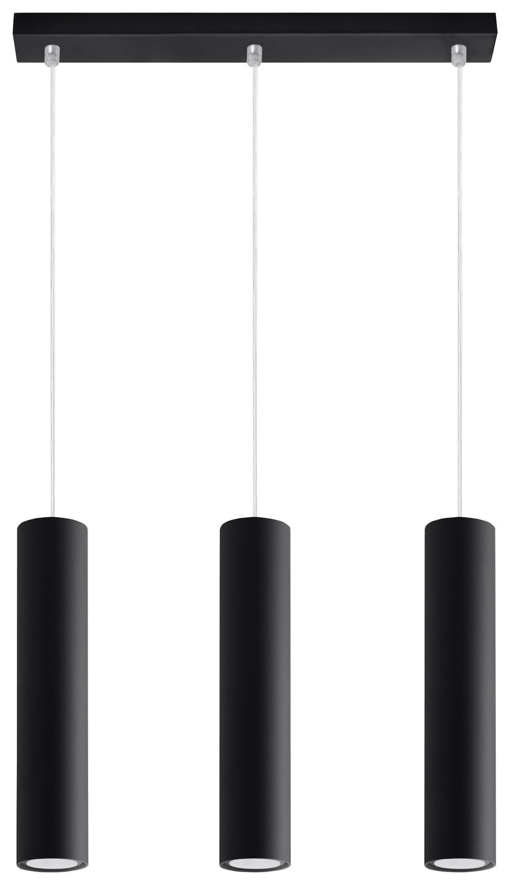 Suspension LED Aigostar Noir LOOPEZ, 3 douilles GU10, IP20, boîtier en aluminium, certifié CE RoHS