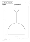 Suspension LED AKRON de Lucide E27 50W aluminium or mat 60mm