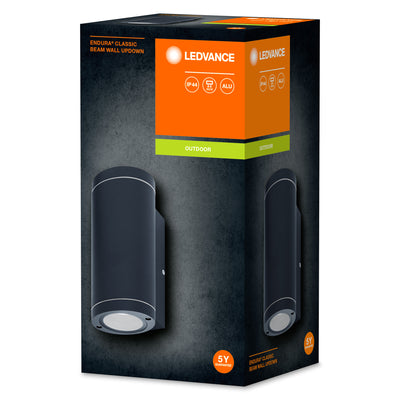 Ledvance ENDURA BEAM Wandlamp UpDown GU10, 2x35W, IP44 Buitenmontage Opbouw, Donkergrijs Aluminium