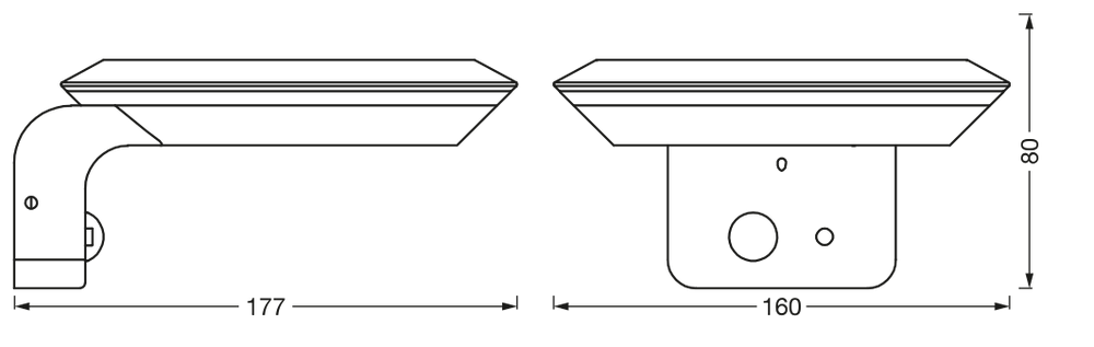 Ledvance Endura Style solar GLOW Wand Sensor LED 3.6W 3000K IP44 Donkergrijs Buitenlamp