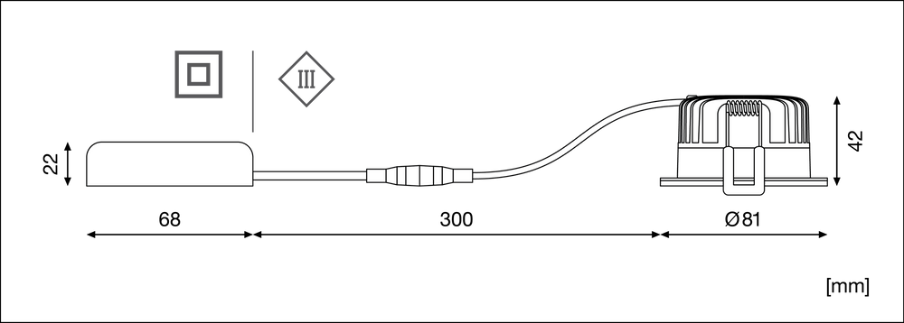 Ledvance brandwerende inbouw LED-spot 8W 3000K dimbaar IP65 Zwart 90CRI 36° bundel