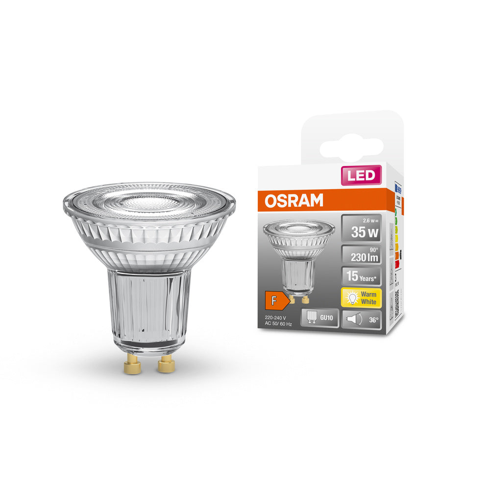 Ledvance LED Spot GU10 2.6W 2700K 230 lumen 36° Zilver Plafond- of Wandmontage IP20