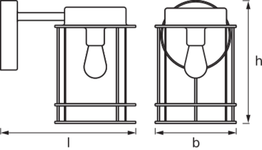 Ledvance ENDURA Classic Post Down E27 buiten wandlamp roestvrij staal glas IP44 220-240V 60W max