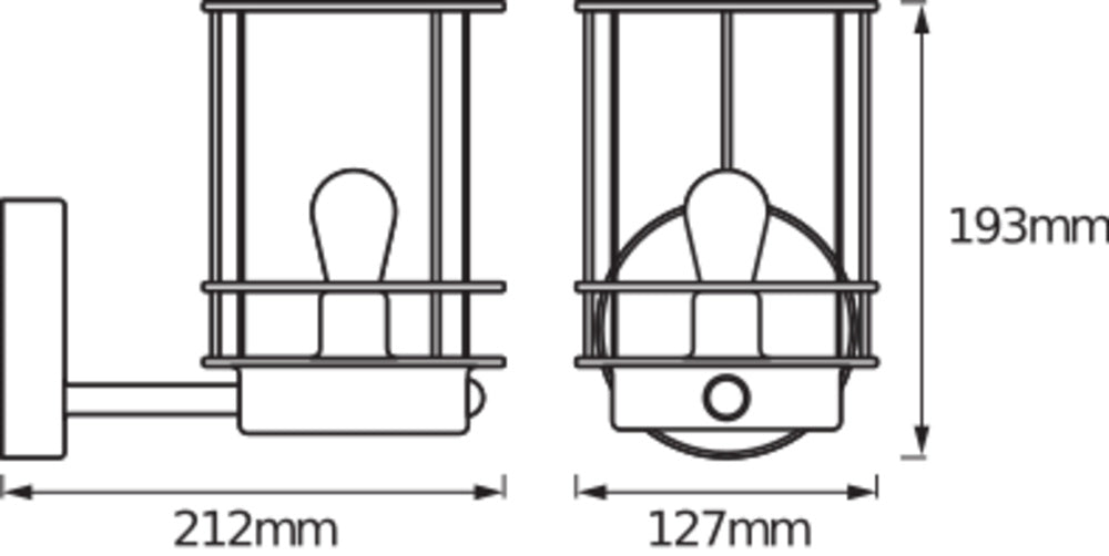 Ledvance ENDURA Classic Post Sensor Up E27 roestvrijstalen buitenwandlamp IP44 met bewegings- en lichtsensor