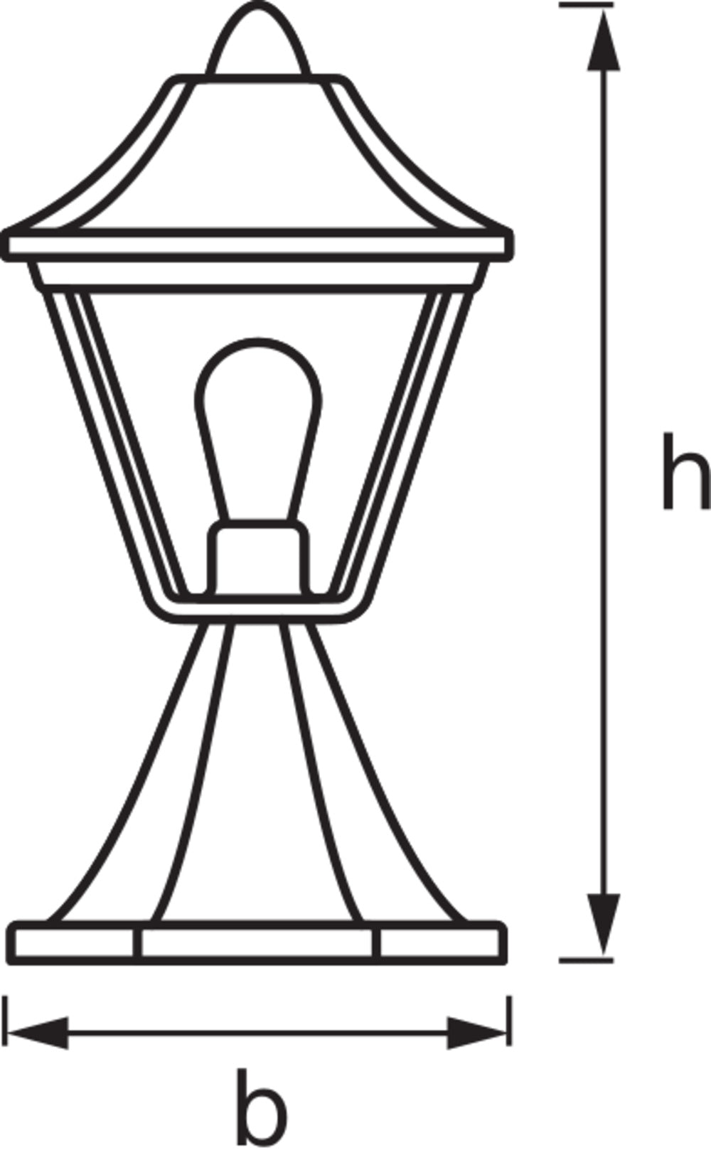 Ledvance ENDURA Classic Tradition 33cm Buitenlantaarn E27 Zwart/Goud IP44 Gegoten Aluminium