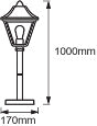 Ledvance ENDURA Classic Tradition lanterne de sol d’extérieur E27 Noir/Or IP44 aluminium 1000mm