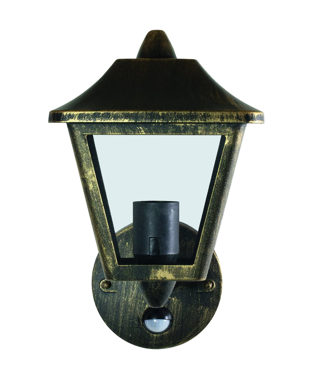 Ledvance ENDURA Classic Tradition Up Sensor Wandlamp E27 Goud Zwart Buiten IP44 Gietaluminium