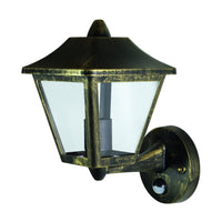 Ledvance ENDURA Classic Tradition Up Sensor Wandlamp E27 Goud Zwart Buiten IP44 Gietaluminium