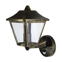 Ledvance ENDURA Classic Tradition Up Sensor Wandlamp E27 Goud Zwart Buiten IP44 Gietaluminium