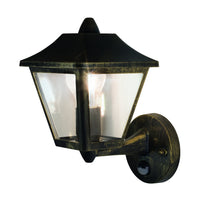 Ledvance ENDURA Classic Tradition Up Sensor Wandlamp E27 Goud Zwart Buiten IP44 Gietaluminium