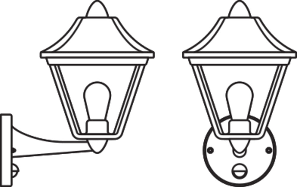 Ledvance ENDURA Classic Tradition Up Sensor Wandlamp E27 Goud Zwart Buiten IP44 Gietaluminium