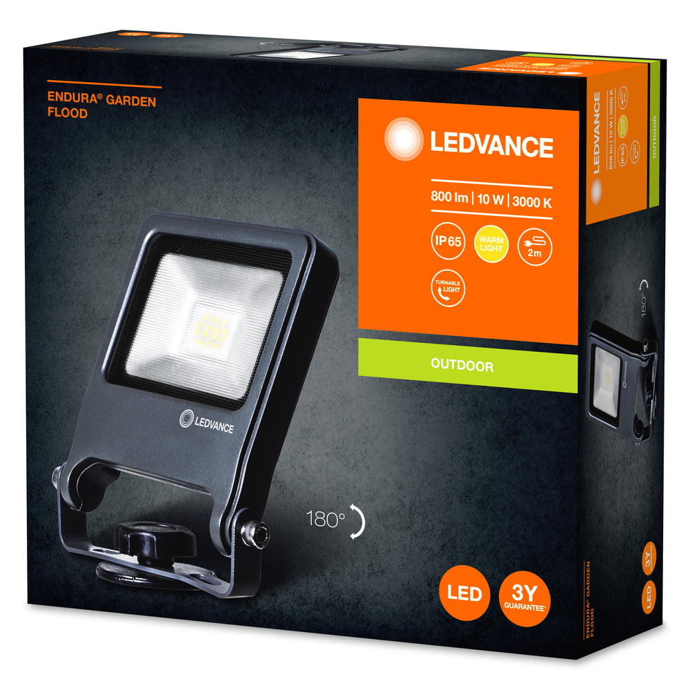 Ledvance ENDURA Garden Flood Spike LED Buitenlamp 10W 3000K 800 lumen IP65 Donkergrijs