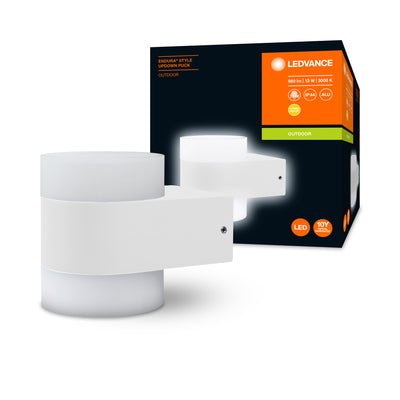 Ledvance ENDURA Style UpDown Puck LED Wandlamp 12.5W 3000K 980 lumen IP44 Wit Aluminium Buiten