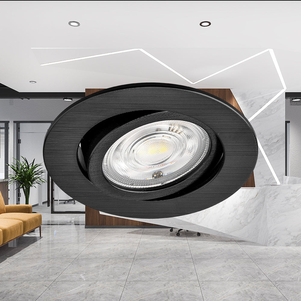 Braytron 7W dimbare LED-spotlight, 630 lumen, 3IN1 kleurtemperatuur, zwart, CRI >80, IP20