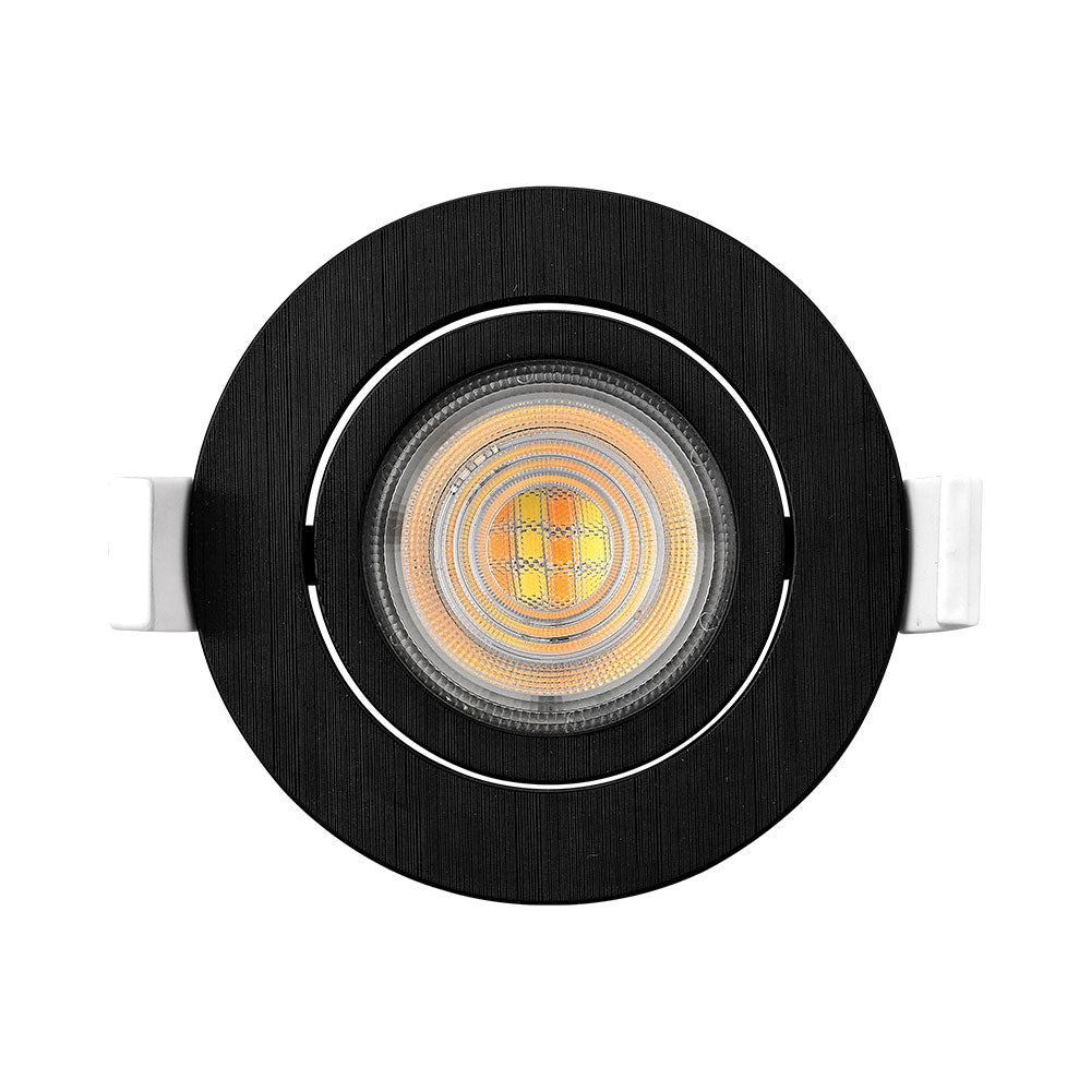 Braytron 7W dimbare LED-spotlight, 630 lumen, 3IN1 kleurtemperatuur, zwart, CRI >80, IP20