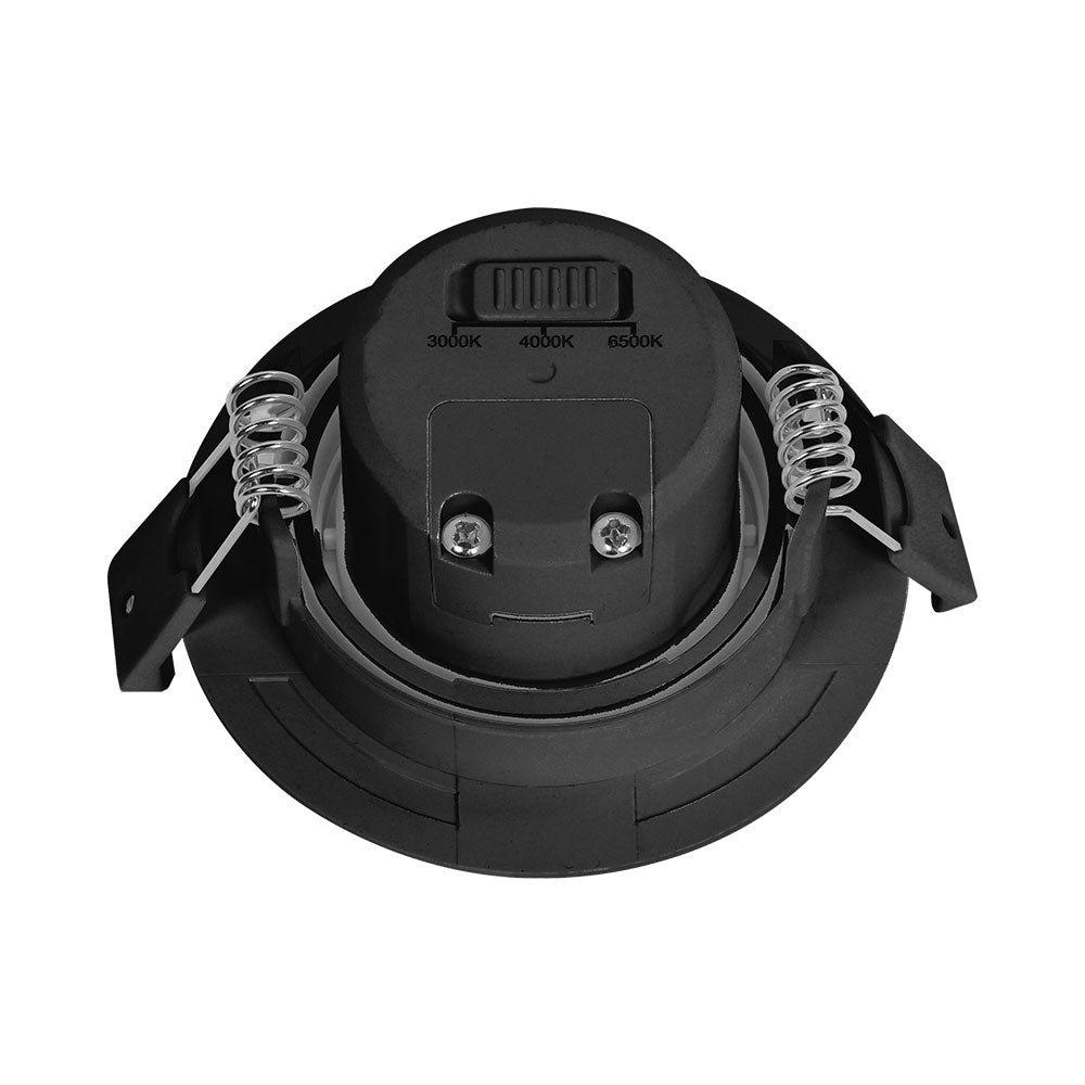 Braytron 7W dimbare LED-spotlight, 630 lumen, 3IN1 kleurtemperatuur, zwart, CRI >80, IP20