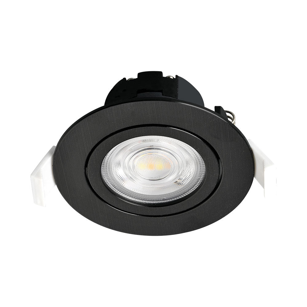 Braytron 7W dimbare LED-spotlight, 630 lumen, 3IN1 kleurtemperatuur, zwart, CRI >80, IP20