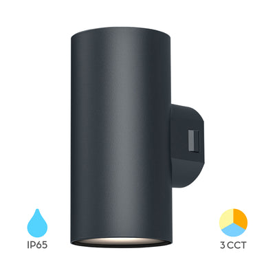 Applique murale LED d'extérieur Braytron 2x9W IP65 3IN1 1780 lumen gris