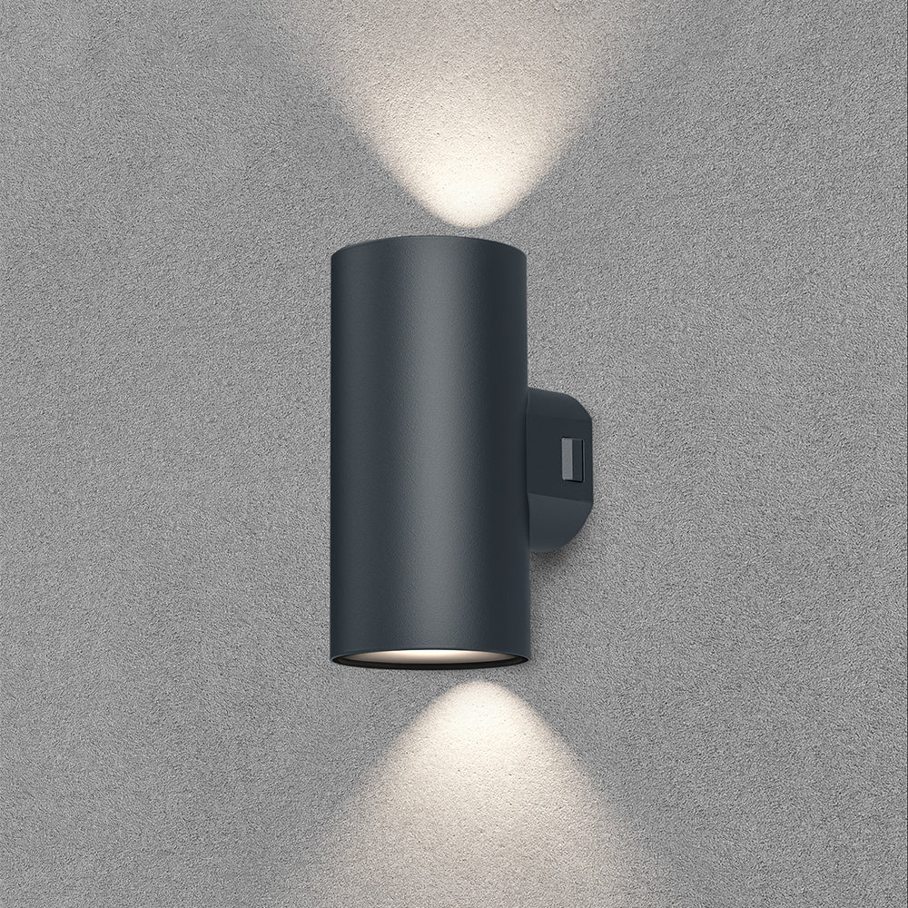 Applique murale LED d'extérieur Braytron 2x9W IP65 3IN1 1780 lumen gris