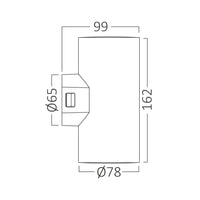 Applique murale LED d'extérieur Braytron 2x9W IP65 3IN1 1780 lumen gris
