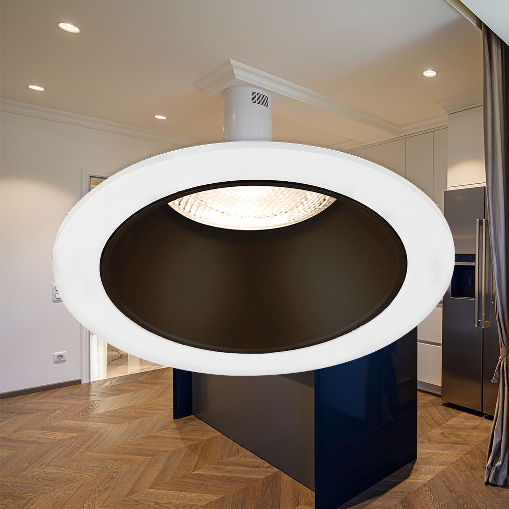 Braytron GU10 inbouw LED spot, 35W max, IP20, rond aluminium Wit-Zwart, 85mm uitsparing 70mm