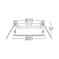 Braytron GU10 inbouw LED spot, 35W max, IP20, rond aluminium Wit-Zwart, 85mm uitsparing 70mm