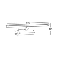 Braytron LED spiegel lamp 12W Zwart 600mm 3-in-1 CCT 220-240V IP44 900 lumen Aluminium