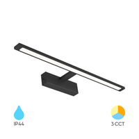Applique miroir LED Braytron 12W Noir 600mm CCT 3-en-1 220-240V IP44 900 lumens Aluminium