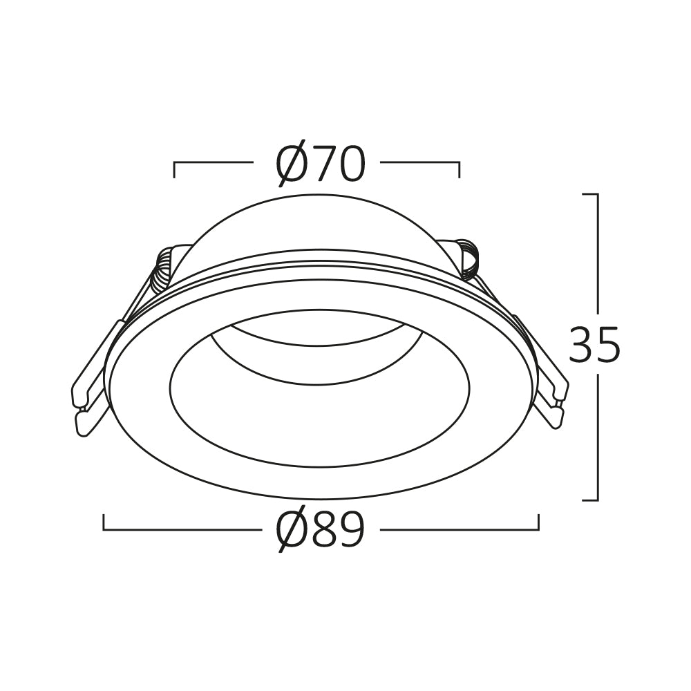 Spot encastré LED Braytron, 7W, IP54, Aluminium Blanc, 89x35mm, douille GU10, usage intérieur extérieur