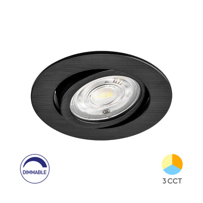 Braytron LED Spot 7W Zwart Rond 3-in-1 CCT Dimbaar 220-240V 630 lumen IP20 38° Binnenverlichting
