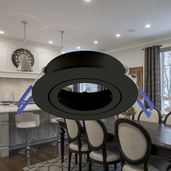 Spot encastré rond LED Braytron, Aluminium noir, Douille MR16, 35W max, Éclairage intérieur IP20