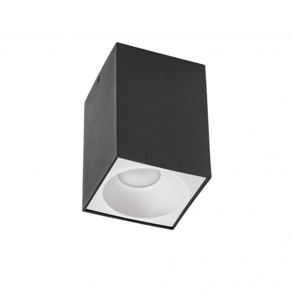 LED plafondspot - Cube Mat Zwart 95x95x138 mm - Excl. LED Spot