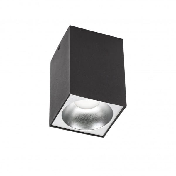 LED plafondspot - Cube Mat Zwart 95x95x138 mm - Excl. LED Spot