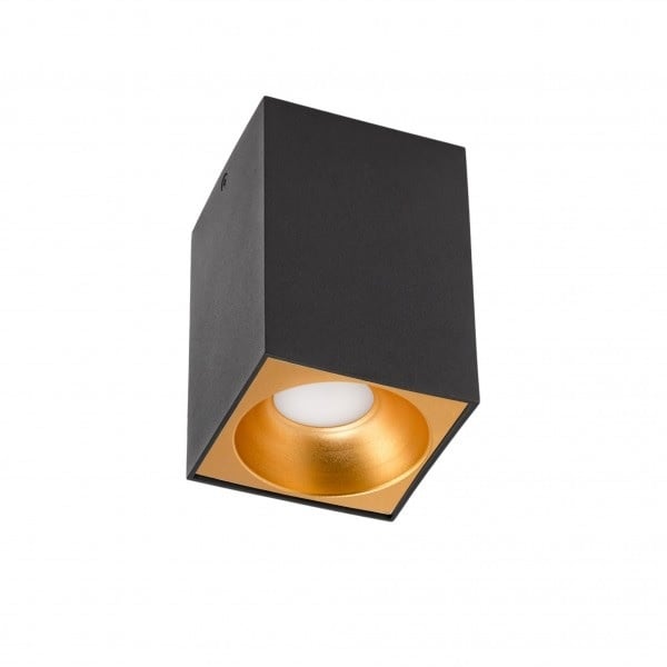 LED plafondspot - Cube Mat Zwart 95x95x138 mm - Excl. LED Spot