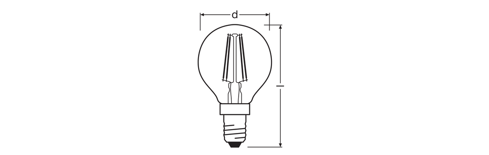 Klassieke LED E14 filamentlamp helder 4W 470 lumen 2700K zeer warm wit vervangt 40W