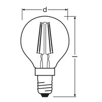 Ampoule LED classique E14 filament clair 4W 470 lumens 2700K blanc très chaud remplace 40W