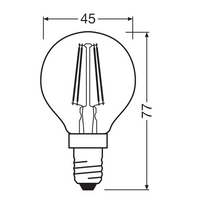 Ampoule LED classique E14 filament clair 4W 470 lumens 2700K blanc très chaud remplace 40W