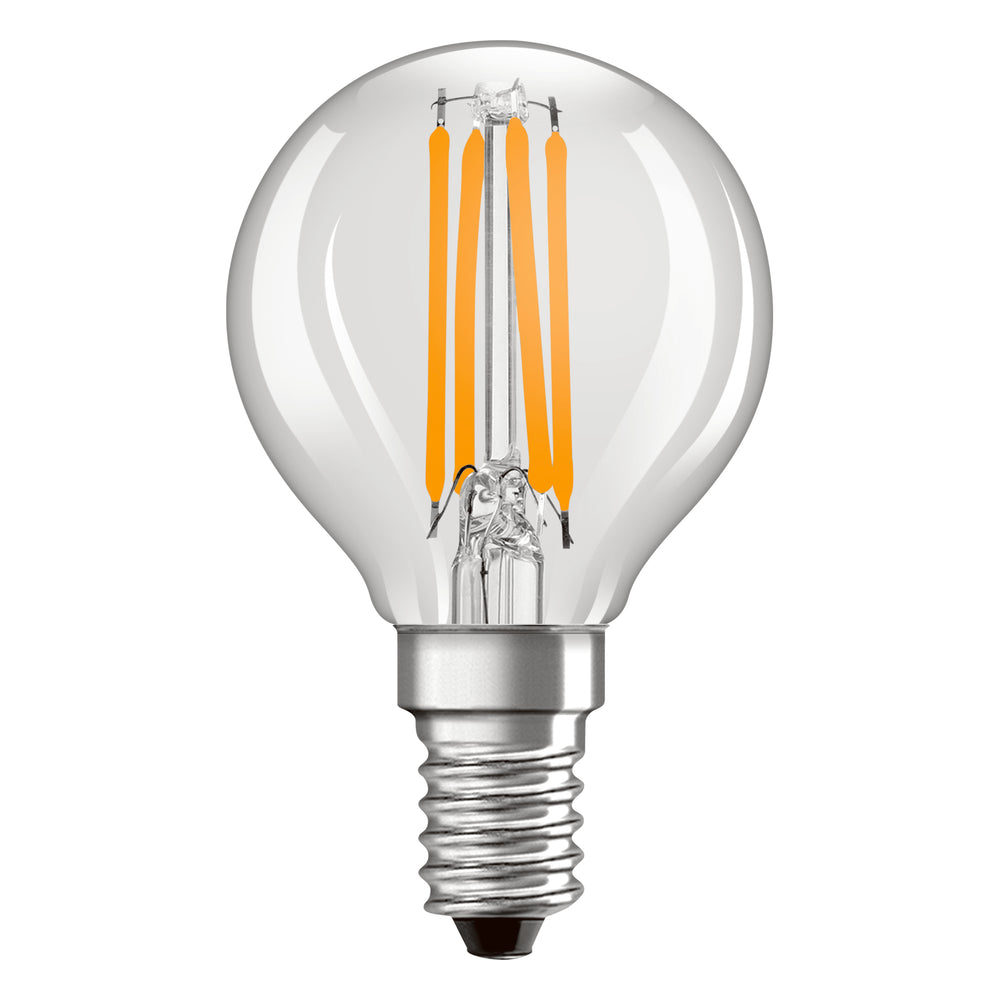 Klassieke LED E14 filamentlamp helder 4W 470 lumen 2700K zeer warm wit vervangt 40W