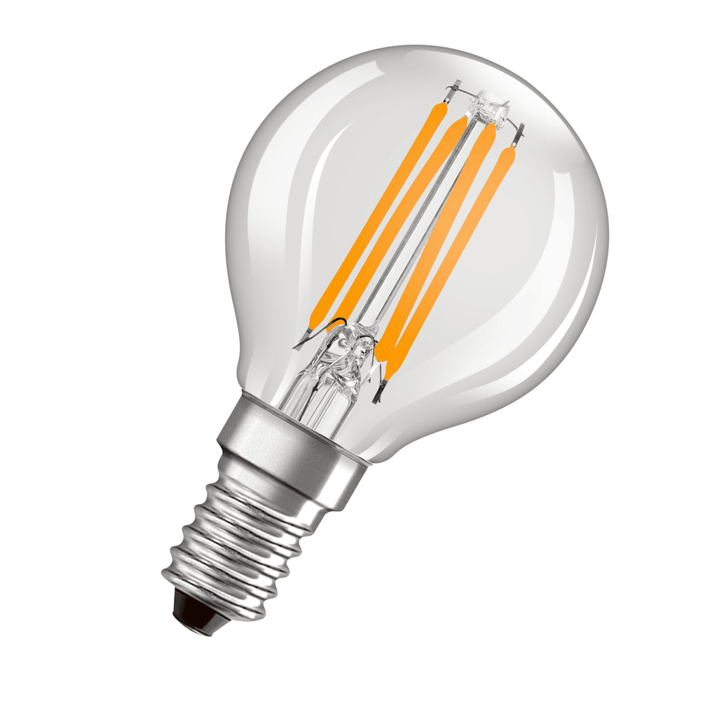 Klassieke LED E14 filamentlamp helder 4W 470 lumen 2700K zeer warm wit vervangt 40W