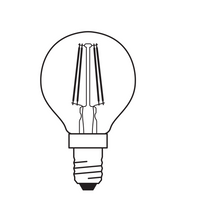 Ampoule LED classique E14 filament clair 4W 470 lumens 2700K blanc très chaud remplace 40W