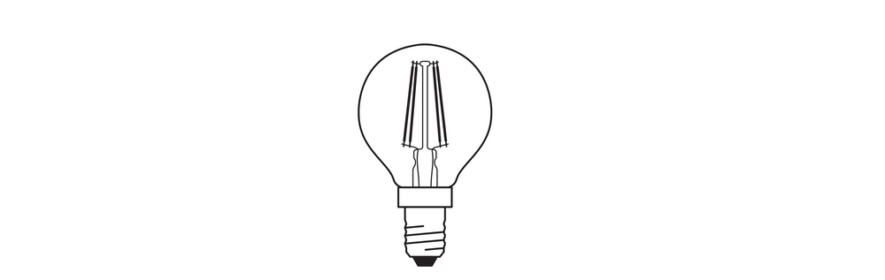 Ampoule LED classique E14 filament clair 4W 470 lumens 2700K blanc très chaud remplace 40W