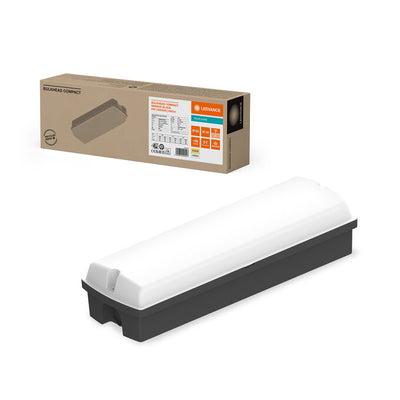 Applique LED compacte Noire 5W/9W 830 Blanc Chaud 500/840 lumens 356x115mm IP65 dimmable